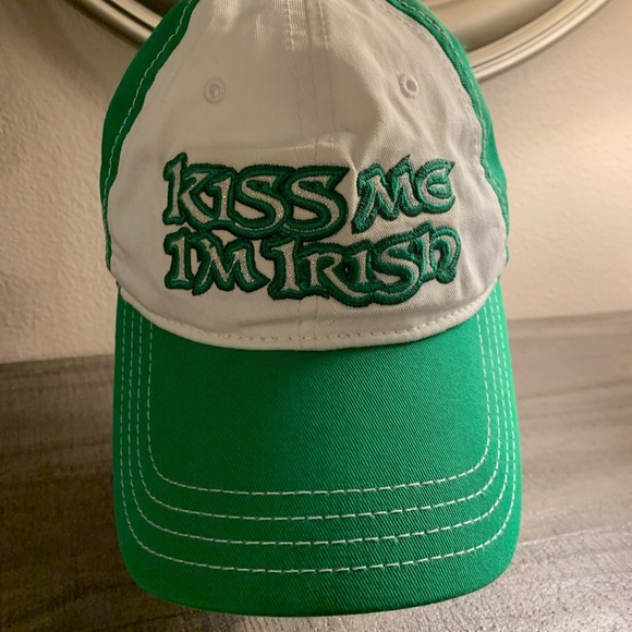 Accessories - Green and white baseball hat.